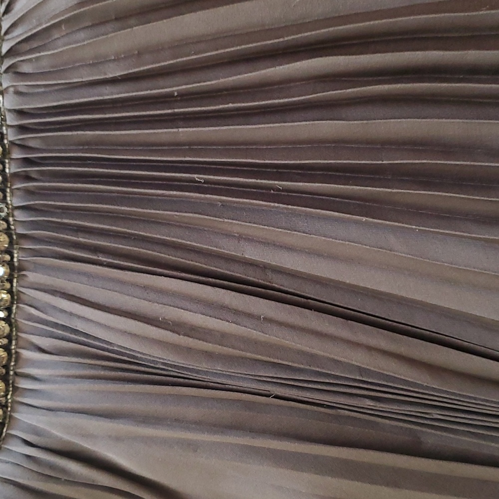Reserved For Jaimie Alice + Olivia | Silk Taupe Backless Halterneck Beaded Dress - Picture 10 of 10